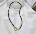 Naszyjnik z onyksem czarno-złoty