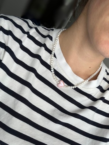 Naszyjnik z pereł z serduszkiem