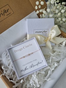 Bransoletka prezent dla Chrzestnej z kwarcem