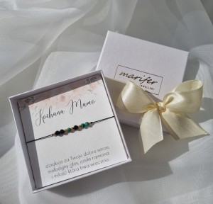 Bransoletka na Dzień Mamy z onyksem i malachitem