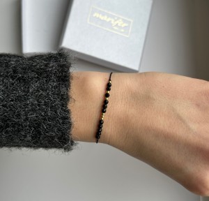 Bransoletka Córka Alfabet Morse'a z onyksem 