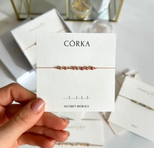 Bransoletka Córka Alfabet Morse'a różowa