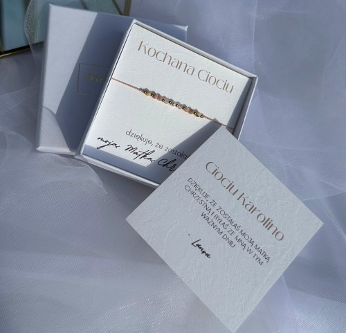 Bransoletka z podziękowaniem dla chrzestnej