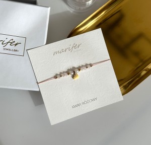 Bransoletka z zawieszką serduszkiem  (z życzeniami)