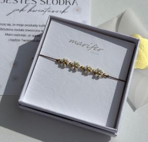 Bransoletka w stokrotki MARGARET beżowa