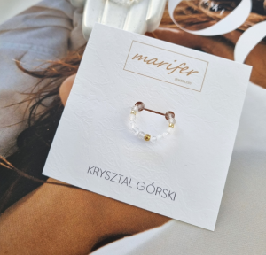 Pierścionek z kryształem górskim